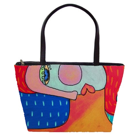 My Funky Abstract Portrait Of A Woman Printed On A Large Handbag Tote ...