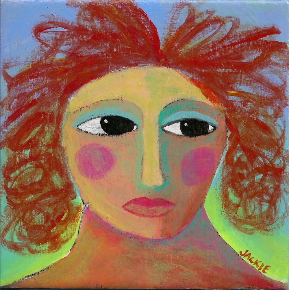 Hand Painted Ceramic Art Tile Abstract Portrait Painting Of Woman With ...