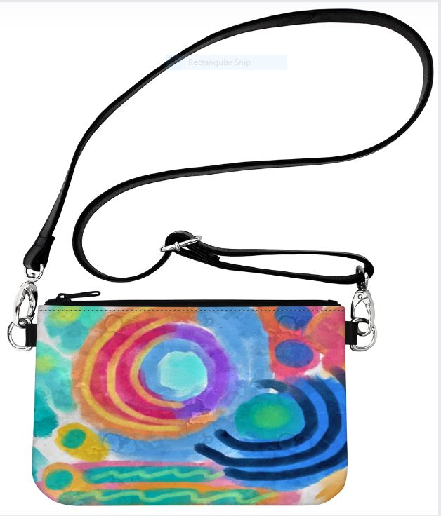 Colorful Abstract Art Wristlet Clutch Bag Handbag Purse Crossbody ...